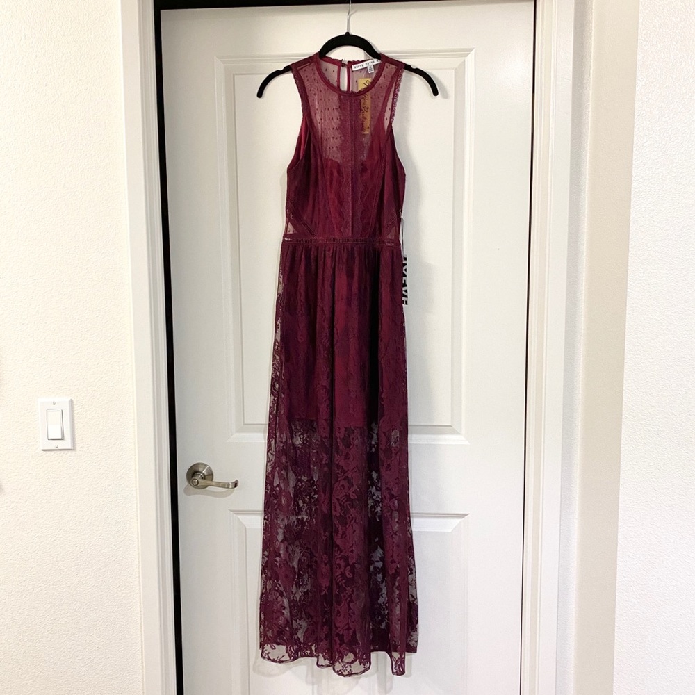(NWT) Maroon Lace Maxi Dress